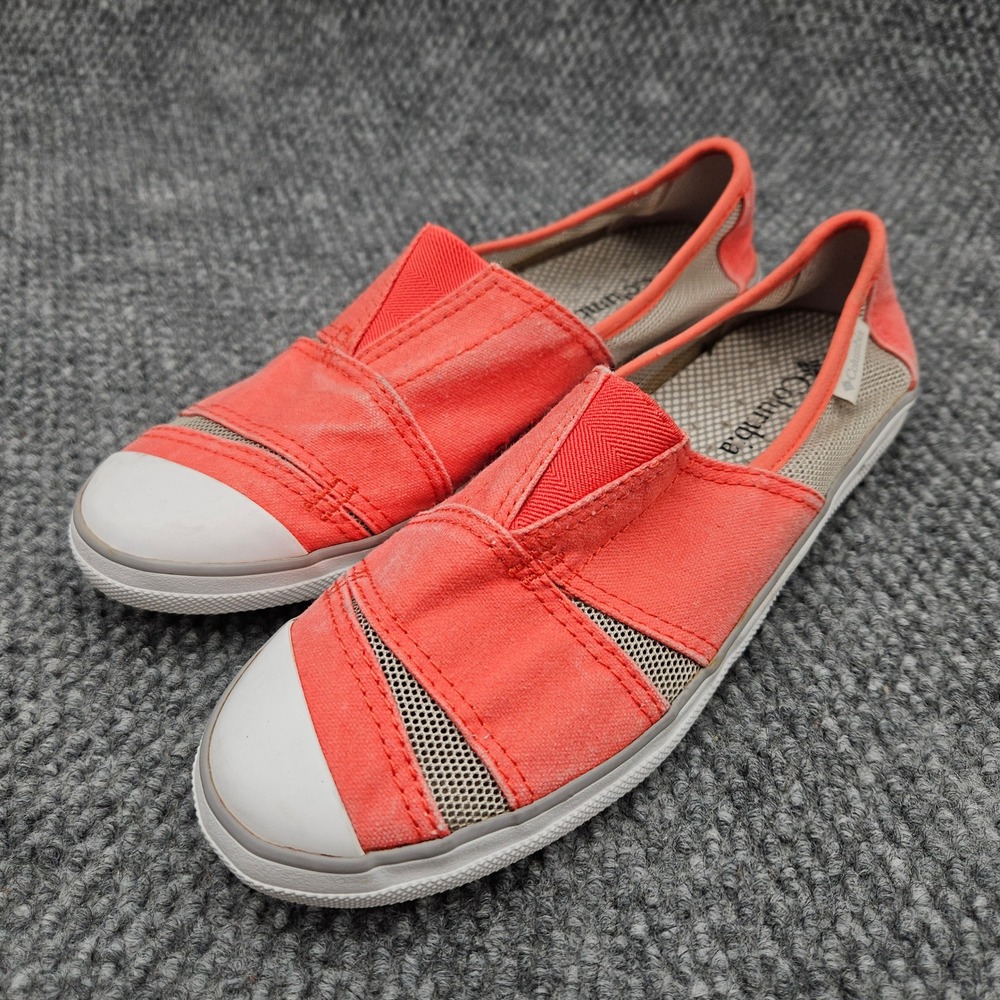 Columbia Vulc N Women's 7 Coral Sneakers Slip On Boat Shoes Mesh PFG Breathable